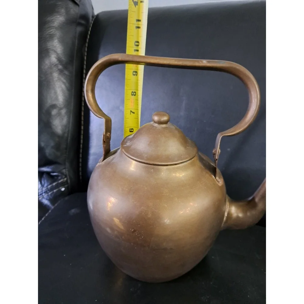 Vintage/Antique Large Heavy Copper Brass Metal Tea Kettle‎ *Unknown Makers